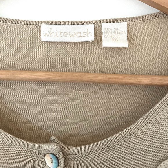 Whitewash Silk Knit Cardigan - Picture 2 of 2